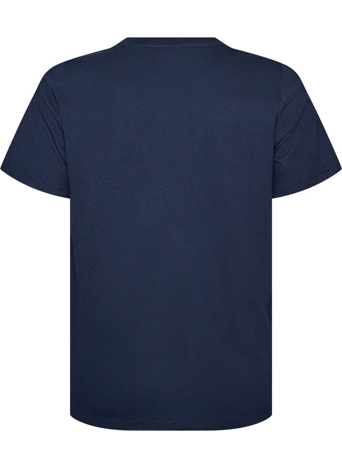 T-shirt i ekologisk bomull med nallebj&ouml;rnsmotiv, Bl&aring;, Packshot image number 1