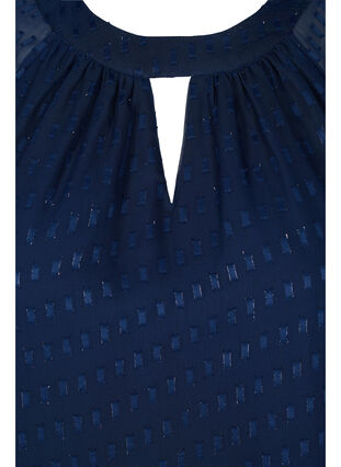 Blus i mönstrad chiffong med halvlånga ärmar , Evening Blue, Packshot image number 2