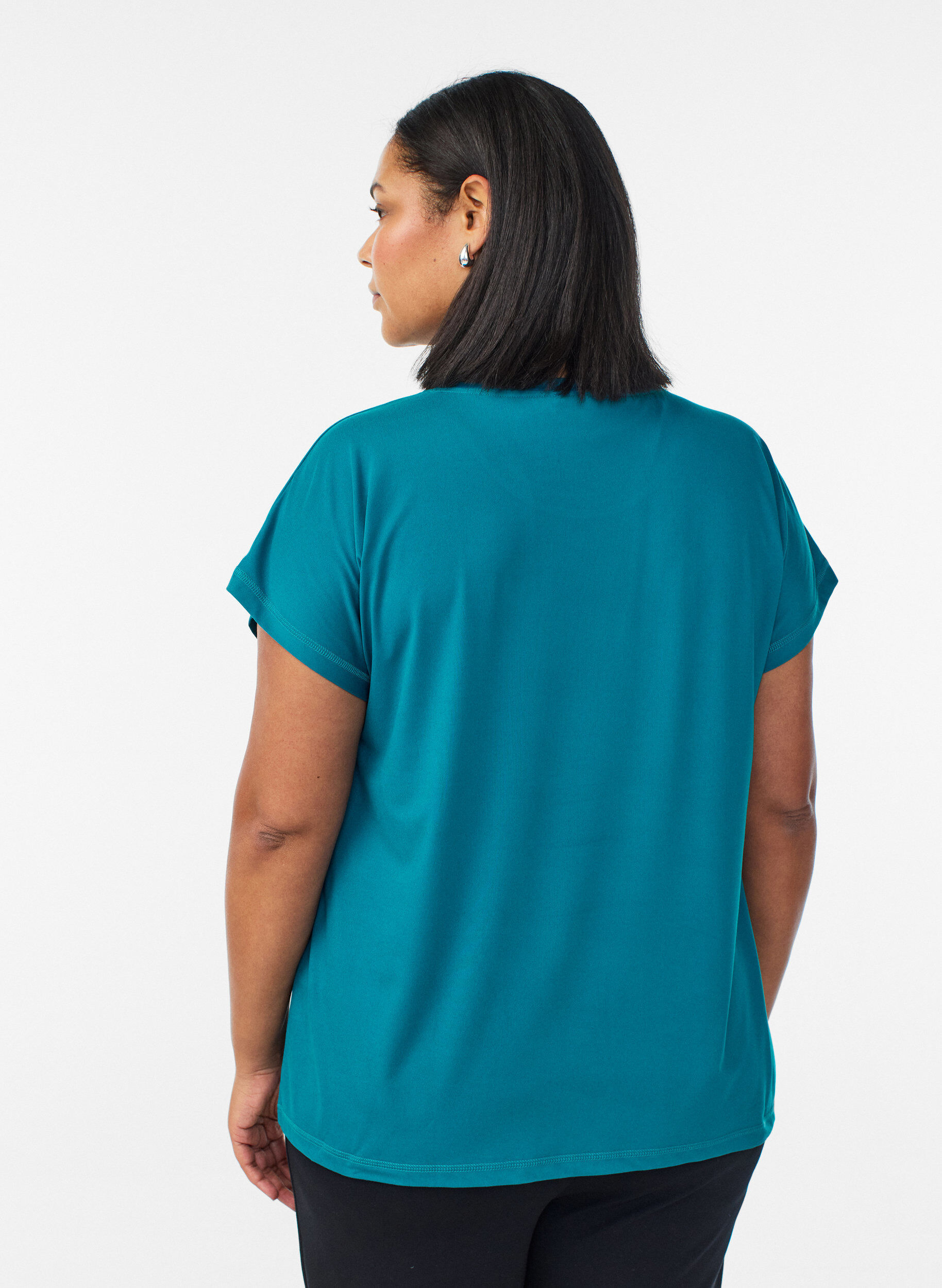 ZizziEnf&auml;rgad tr&auml;nings-T-shirt, Gr&ouml;n, Model image number 2