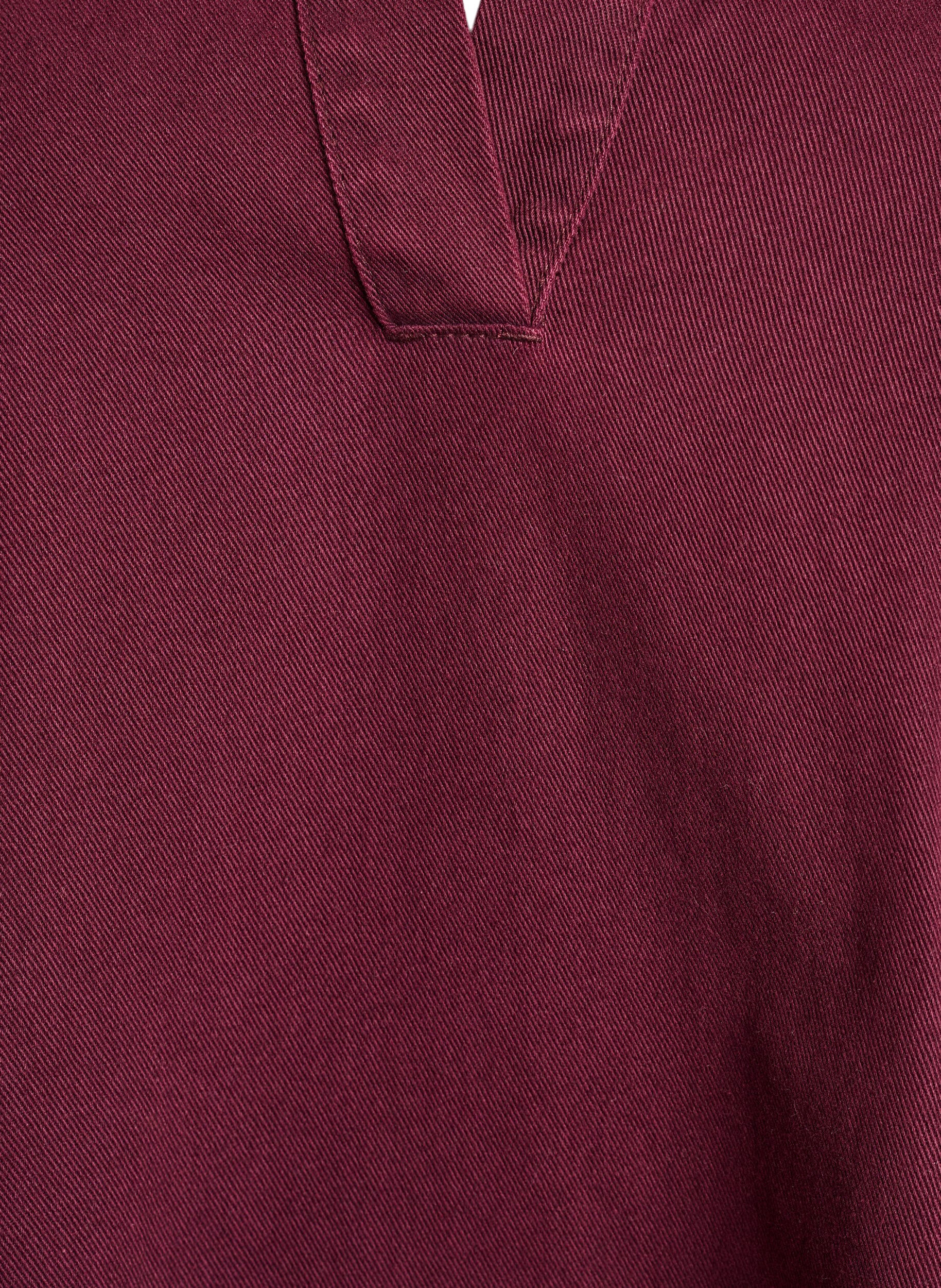 Zizzi Kort jeanskl&auml;nning med krage och v-ringning, R&ouml;d, Packshot image number 2