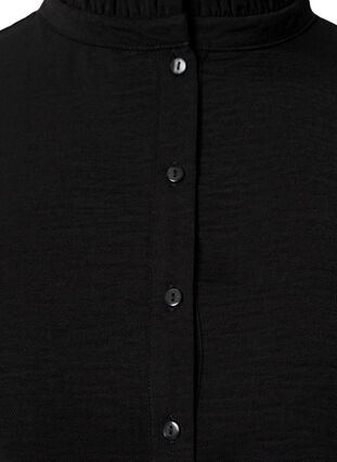 Långärmad tunika med volangkrage, Black, Packshot image number 2