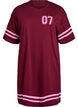 Kort t-shirtklänning med sportiga detaljer, Mörk Bordeaux, Packshot image number 0