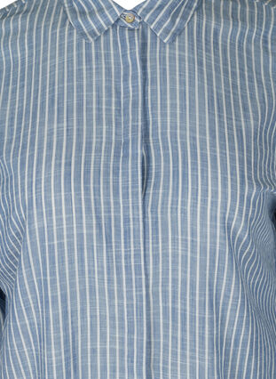 Lång randig skjorta i bomull, Country Blue Stripe, Packshot image number 2