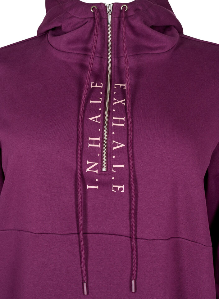 Sportig sweatshirtklänning med huva, Pickled Beet/SilverP, Packshot image number 2