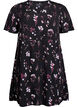 Kort kl&auml;nning med blomm&ouml;nster, Svart, Packshot image number 0
