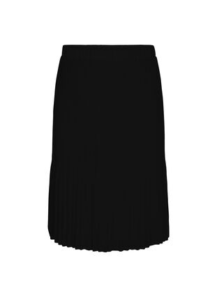 Plisserad kjol i midilängd, Black, Packshot image number 0