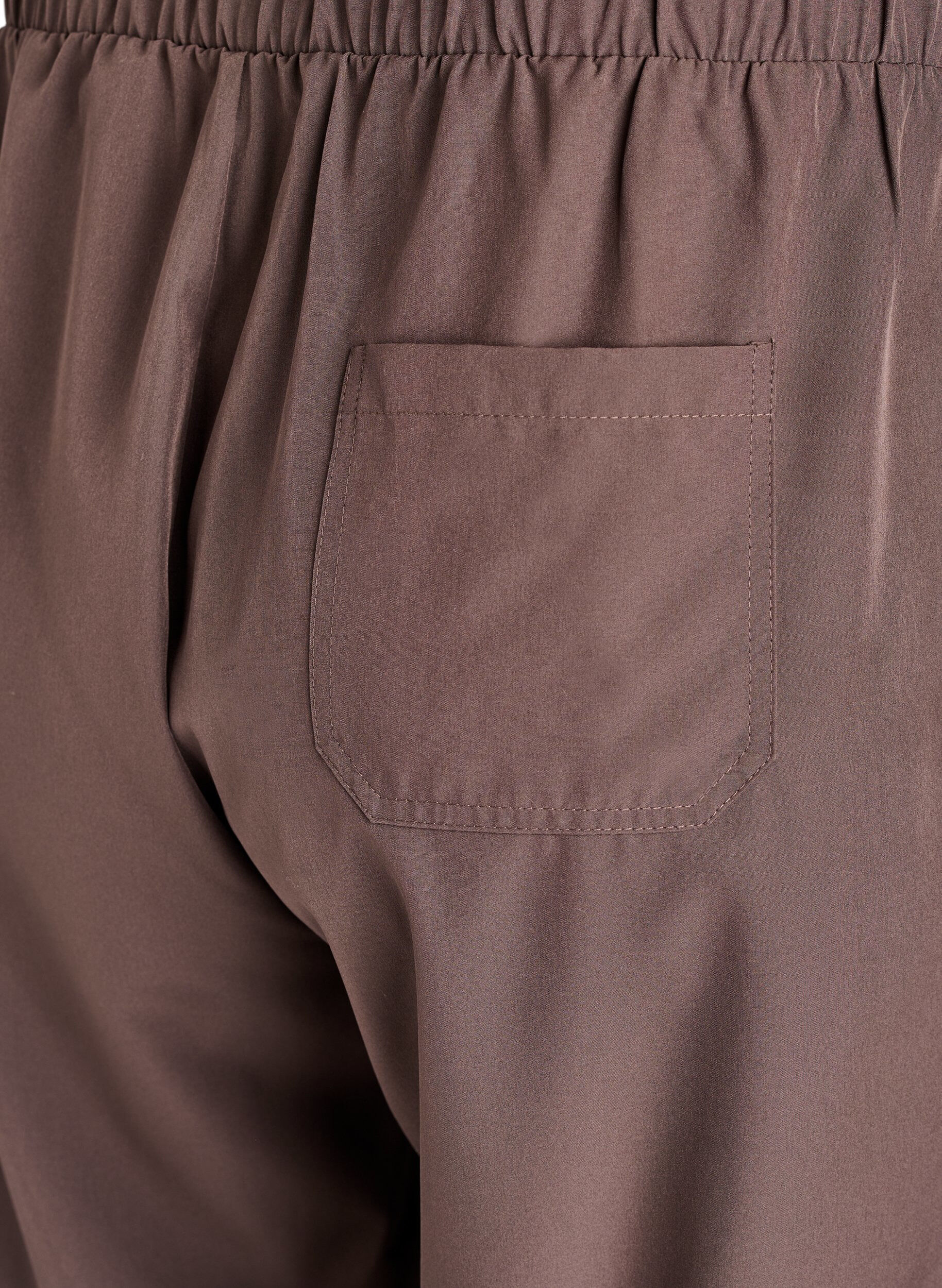 Zizzi Sportiga byxor med h&ouml;g midja och raka ben, Brun, Packshot image number 4