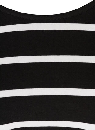 Kortärmad klänning, Black w. white stripes , Packshot image number 2