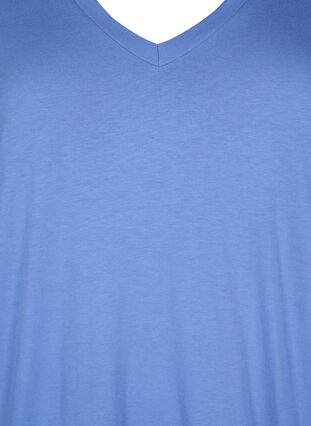 Enfärgad oversize t-shirt med v-hals, Marina, Packshot image number 2