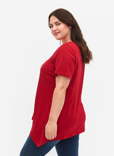 T-shirt i bomull med kort ärmar, Barbados Cherry BLES, Model image number 1