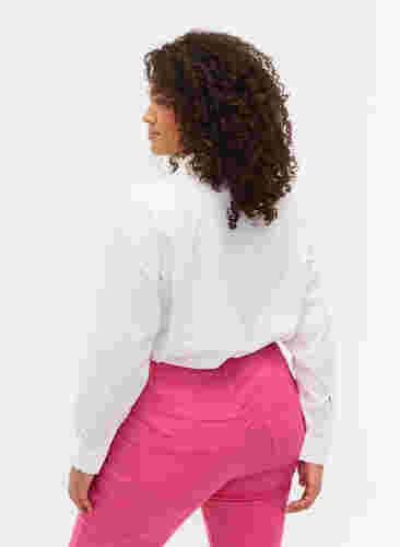 Skjorta i bomullsmix, Bright White, Model image number 1