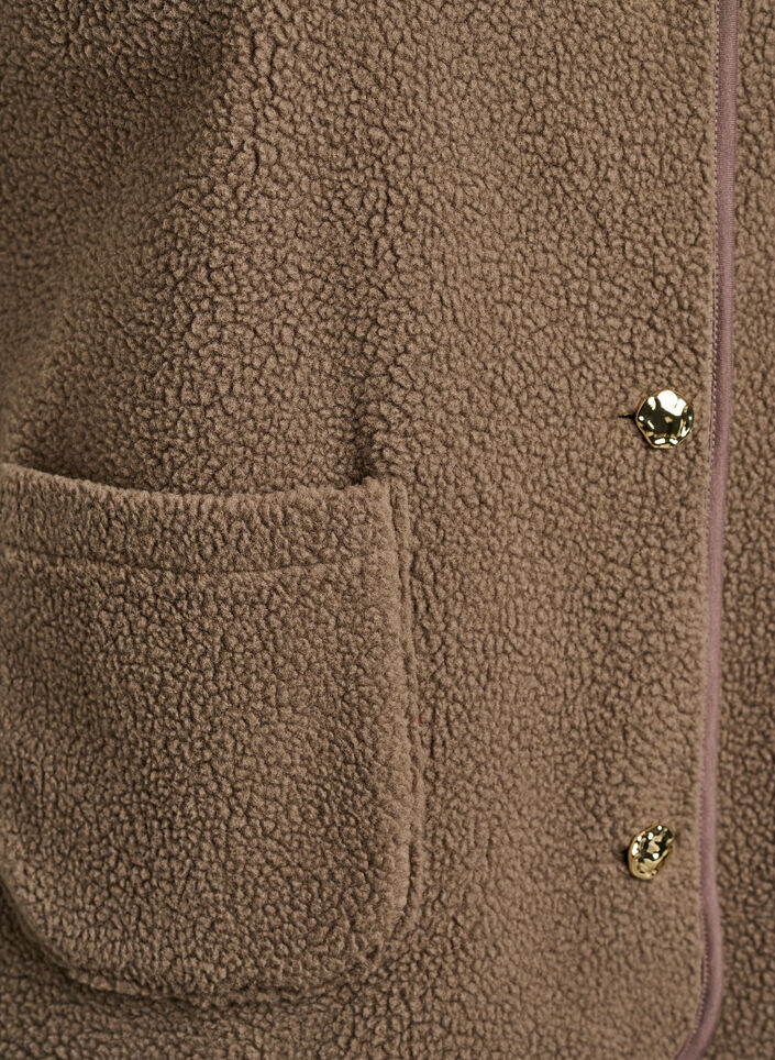 Teddyv&auml;st med knappar och fickor, Brun, Packshot image number 3