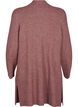 FLASH - Ribbstickad cardigan med slitsar, Rose Brown Melange, Packshot image number 1