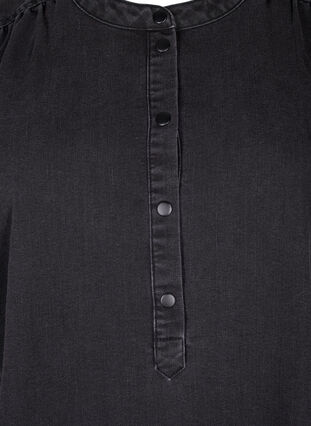 A-formad denimklänning med korta ärmar, Grey Denim, Packshot image number 2