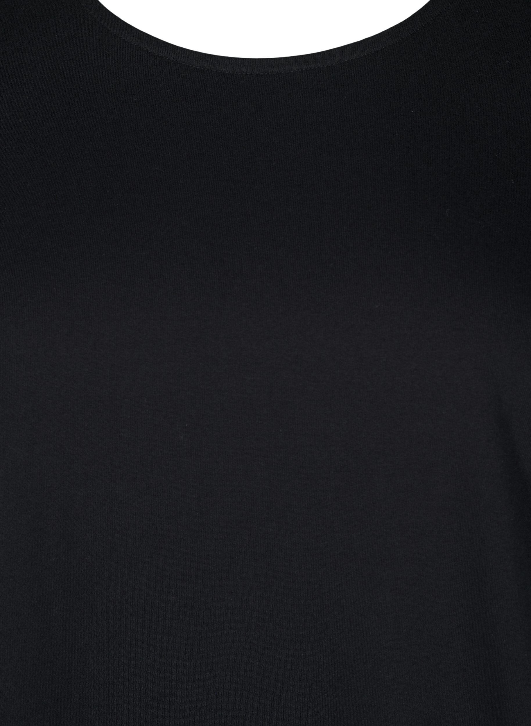Zizzi Kl&auml;nning i bomull med ballongpassform, Svart, Packshot image number 2