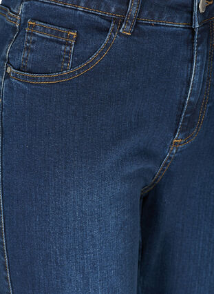 Högmidjade Ellen bootcut jeans, Dark blue denim, Packshot image number 2