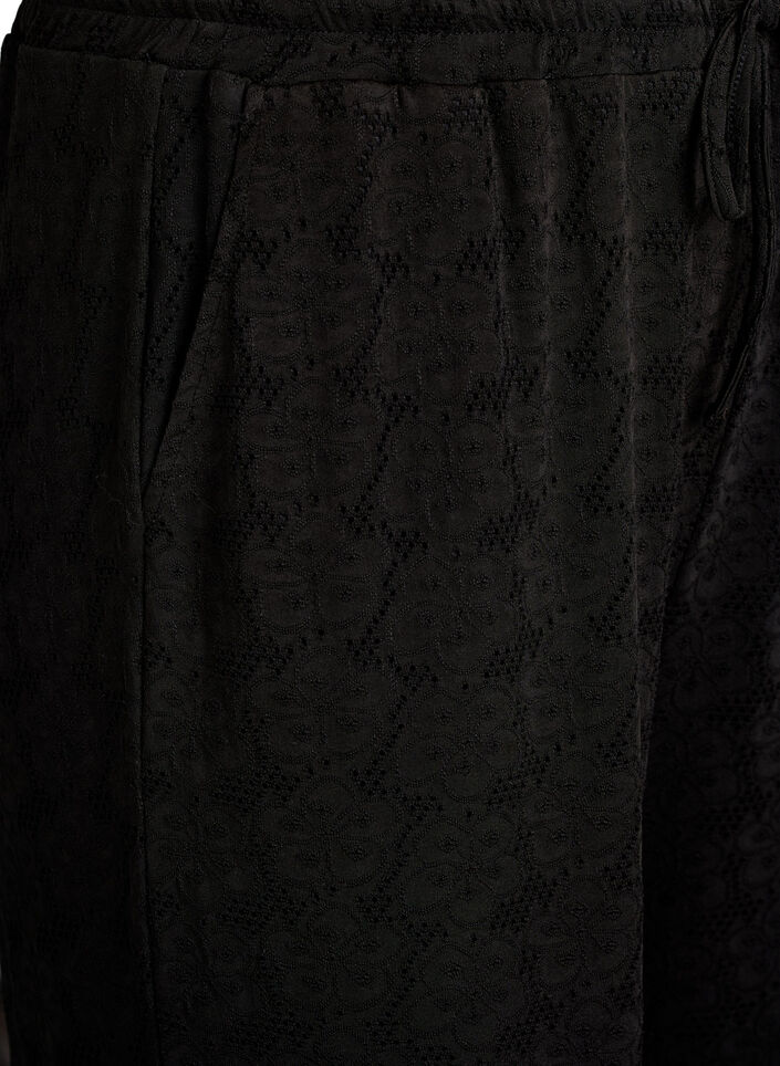 FLASH - Byxor med textur och hög midja, Svart, Packshot image number 2