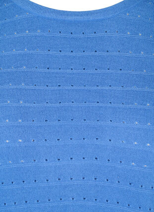 Stickad tröja med strukturerat mönster och rund hals, Ultramarine, Packshot image number 2