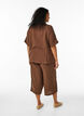 Culotte-byxor i bomullsmuslin med h&ouml;g midja, Brun, Model image number 1