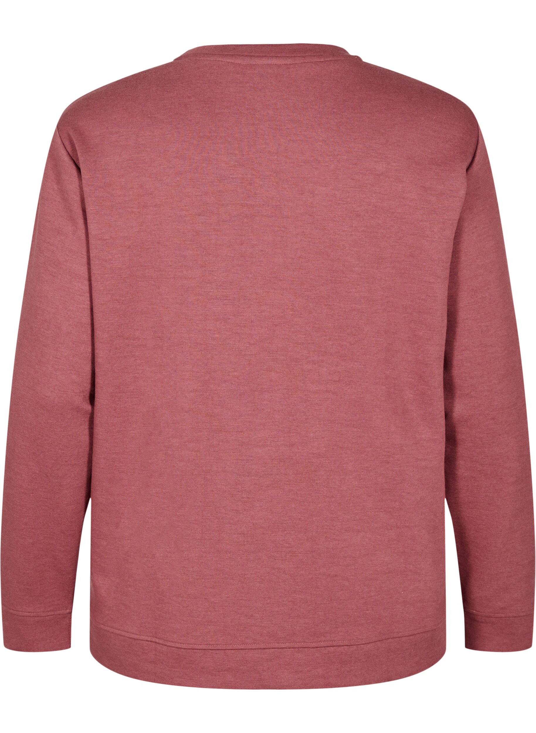 Zizzi Sweatshirt med rund halsringning, Brun, Packshot image number 1