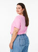 Kort&auml;rmad t-shirt med v-hals, Rosa, Model image number 2