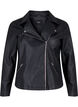 Imiterat l&auml;der biker jacka, Svart, Packshot image number 0