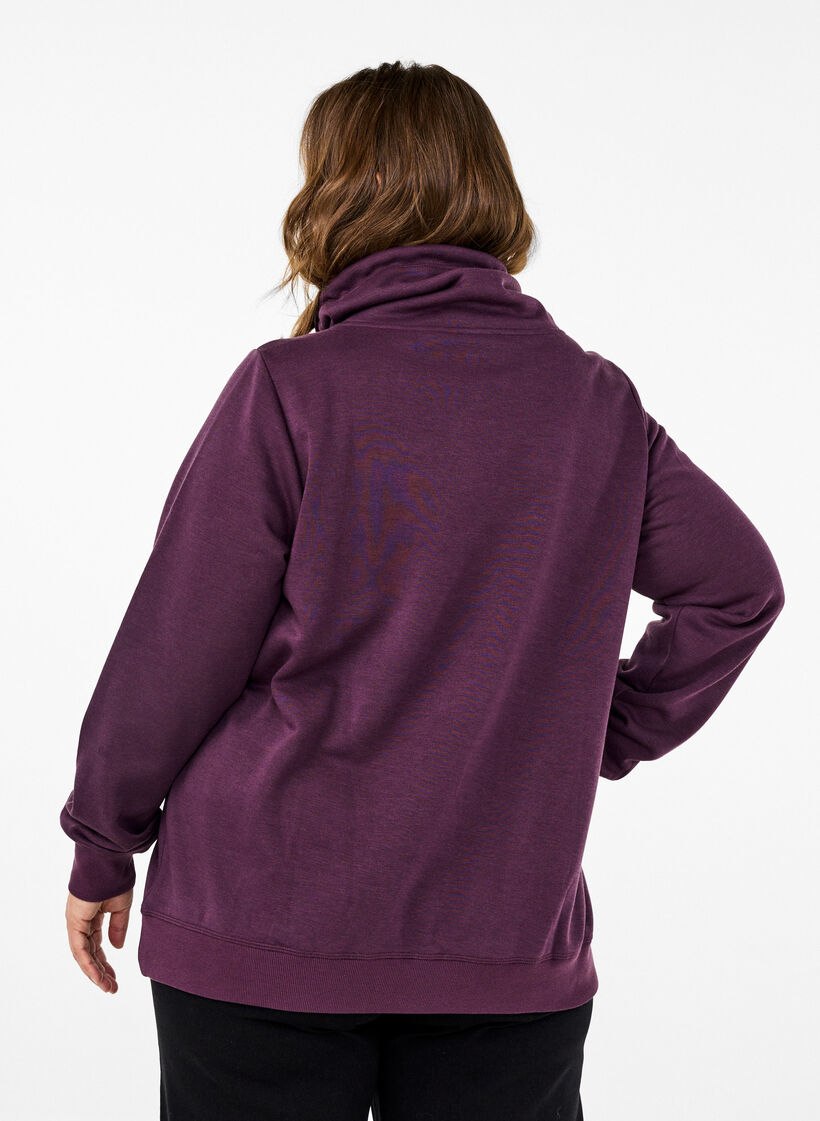 FLASH - Sweatshirt med hög krage, Plum Perfect, Model image number 1