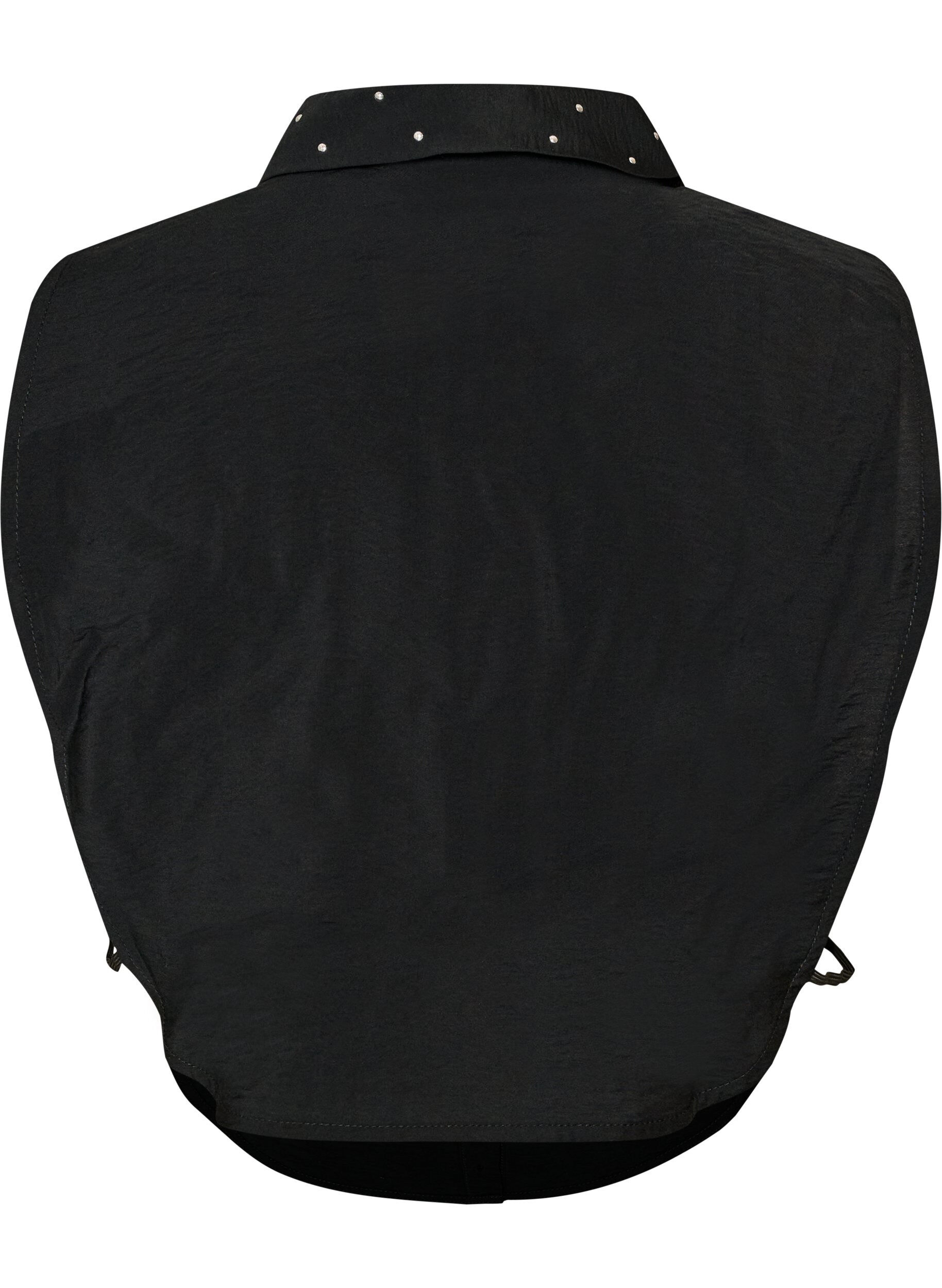 ZizziKraginsats med strass och knappar, Svart, Packshot image number 1