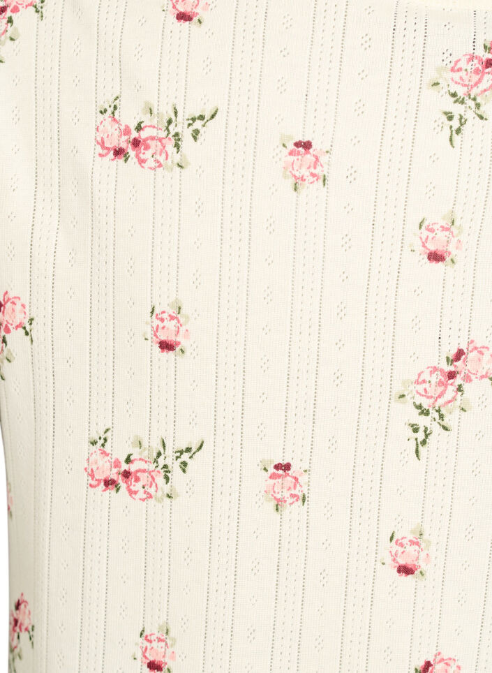 Pyjamastopp i ekologisk bomull med holk&auml;rmar, Vanilla, Packshot