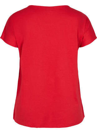 T-shirt i bomullsmix, Tango Red, Packshot image number 1
