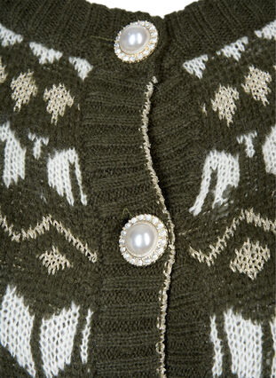 Stickad kofta med ull och mönster, Forest Night Comb, Packshot image number 2