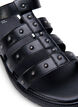Bred sandal med nitar, Svart, Packshot image number 3