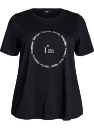 T-shirt med tryck, Svart