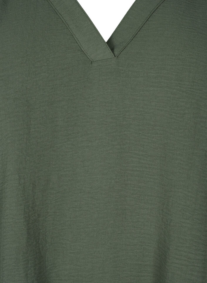 &Auml;rml&ouml;s topp med rynkdetaljer, Gr&ouml;n, Packshot image number 2
