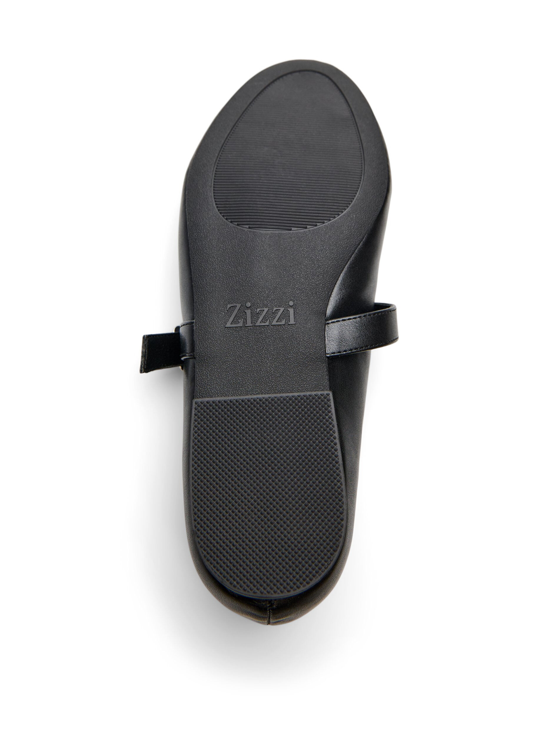 Zizzi Ballerina i l&auml;derimitation med rem, Svart, Packshot image number 4