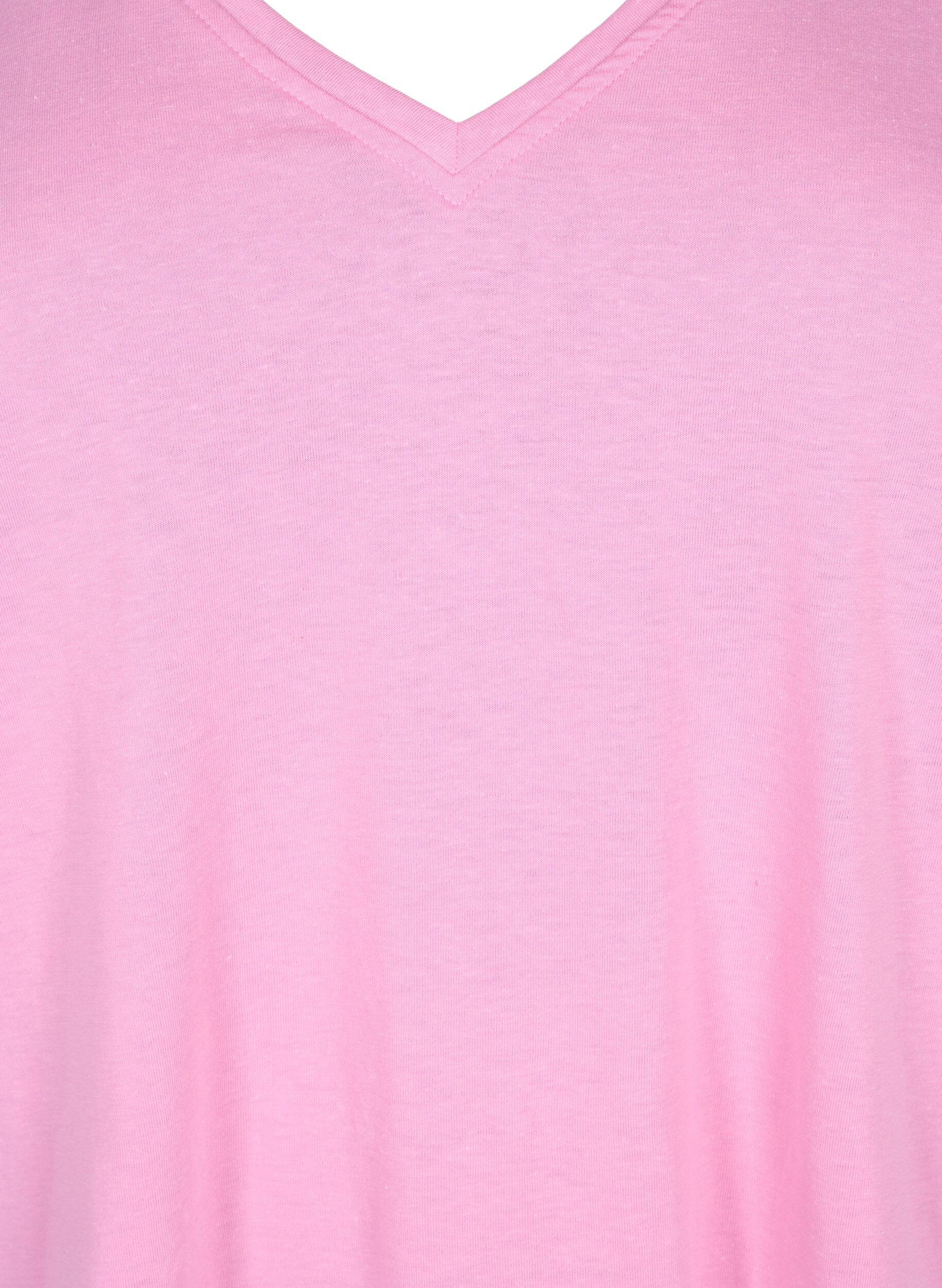 Zizzi FLASH - T-shirt med v-ringning, Begonia Pink, Packshot image number 2