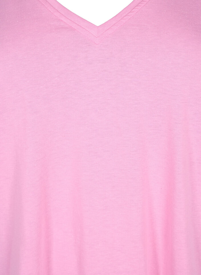 FLASH - T-shirt med v-ringning, Begonia Pink, Packshot image number 2