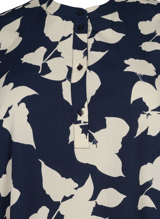 FLASH - Tryckt tunika med korta ärmar, Blue White Flower, Packshot image number 2