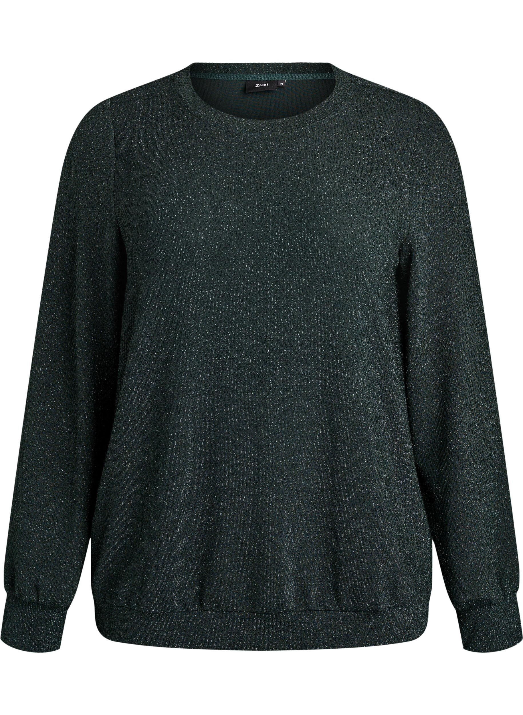 Blus med fiskbensm&ouml;nster och glittertr&aring;d