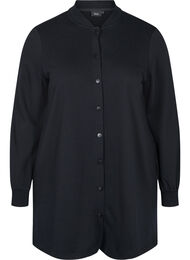 Sweatshirtjacka med knappar, Black