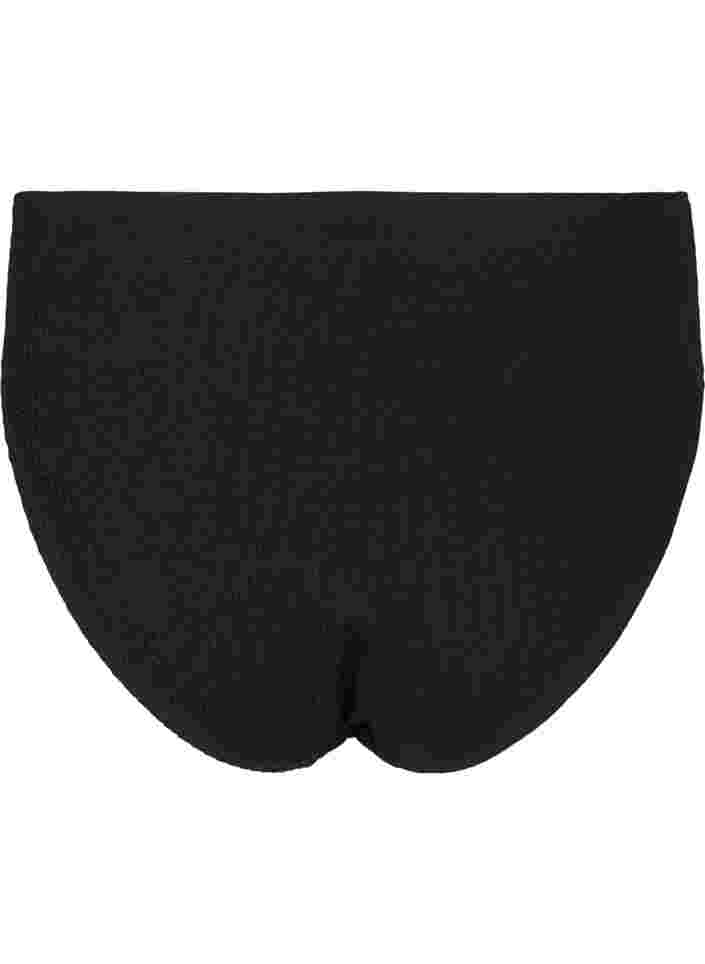 Crêppad bikinitrosa med hög midja, Black, Packshot image number 1
