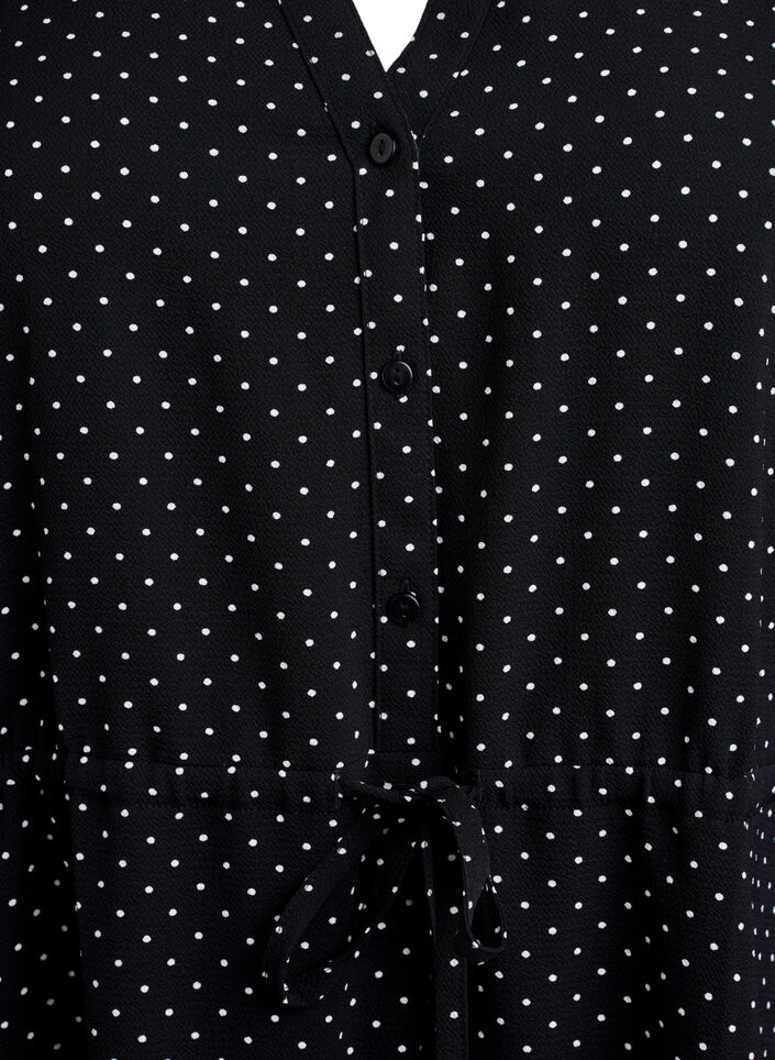 Knälång klänning med knytskärp, Svart, Packshot image number 2