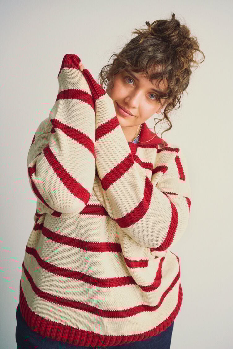 Melerad t-shirt med korta &auml;rmar, Bl&aring;, Image