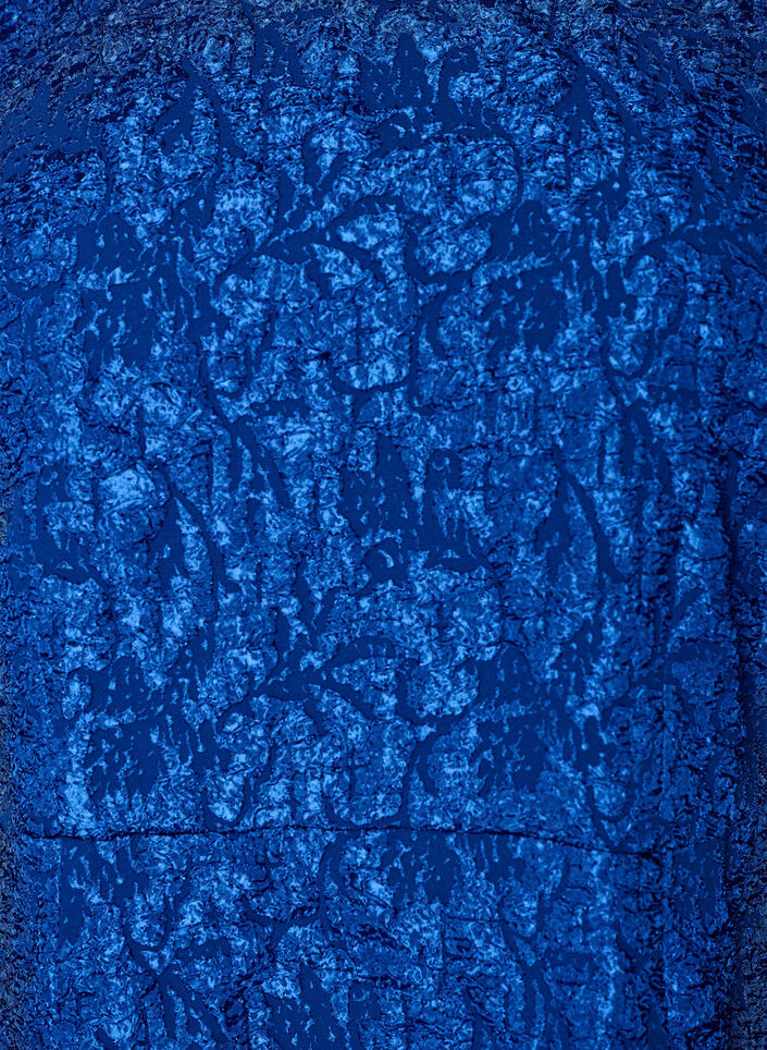 A-linjeformad kl&auml;nning i jacquard med puff&auml;rmar, Bl&aring;, Packshot image number 2