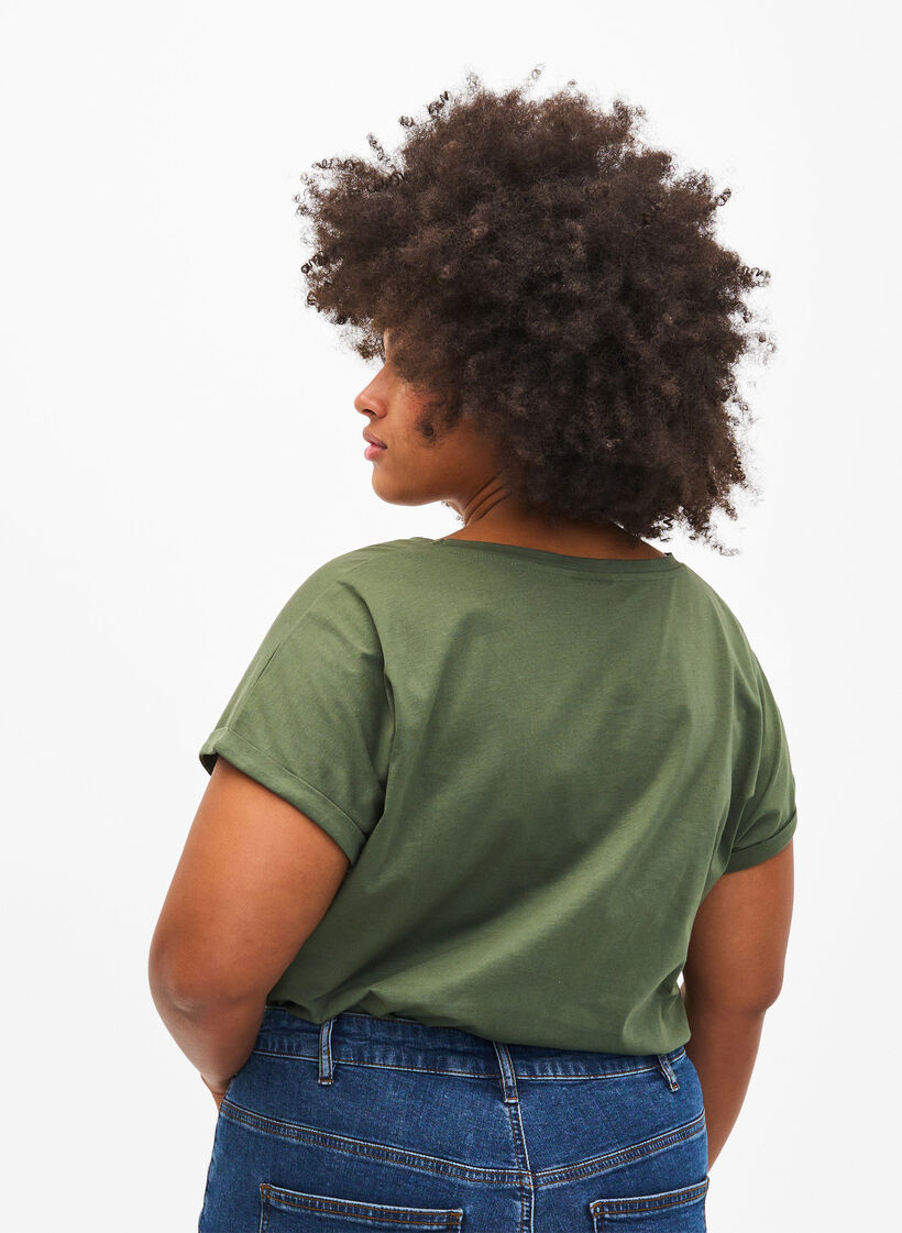 T-shirt i ekologisk bomull med guldtryck, Thyme W. Free, Model image number 1