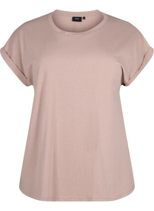 Kortärmad t-shirt i bomullsmix, Desert Khaki, Packshot image number 0