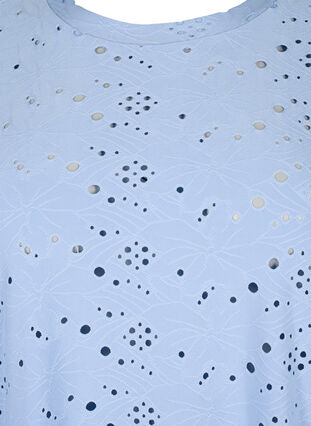 Långärmad blus med hålmönster, Serenity, Packshot image number 2