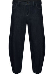 Barrel fit-jeans med h&ouml;g midja, Bl&aring;