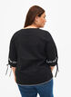 Broderad blus i bomullsblandning med linne, Black W. EMB, Model image number 1
