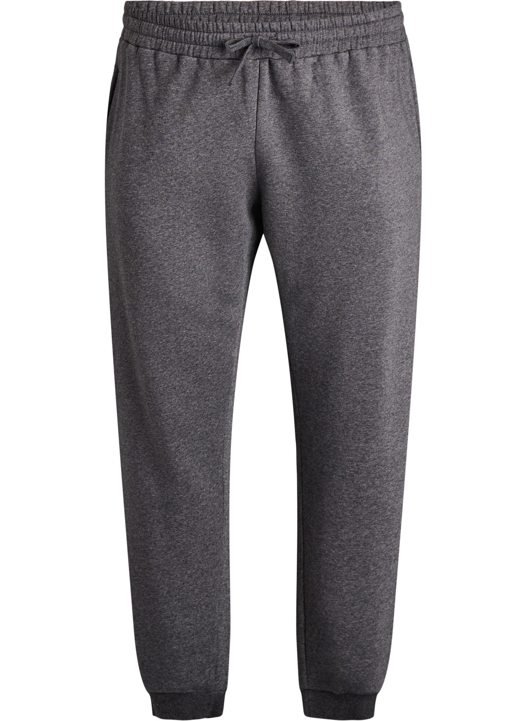 Zizzi Joggers med h&ouml;g midja, Gr&aring;, Packshot image number 0